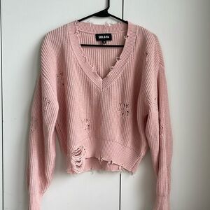 SER.O.YA Pink V-Neck Sweater